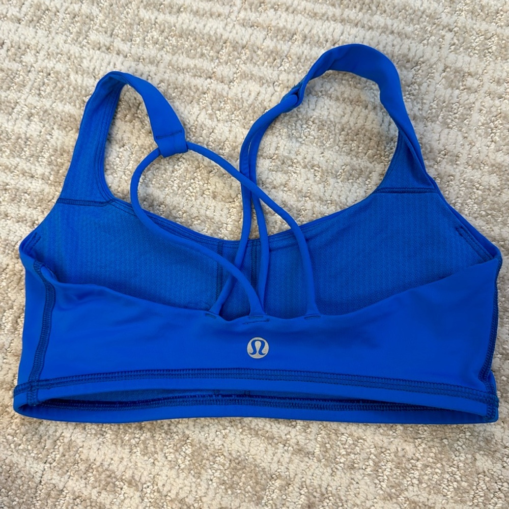 Blue Lululemon sports bra razorback